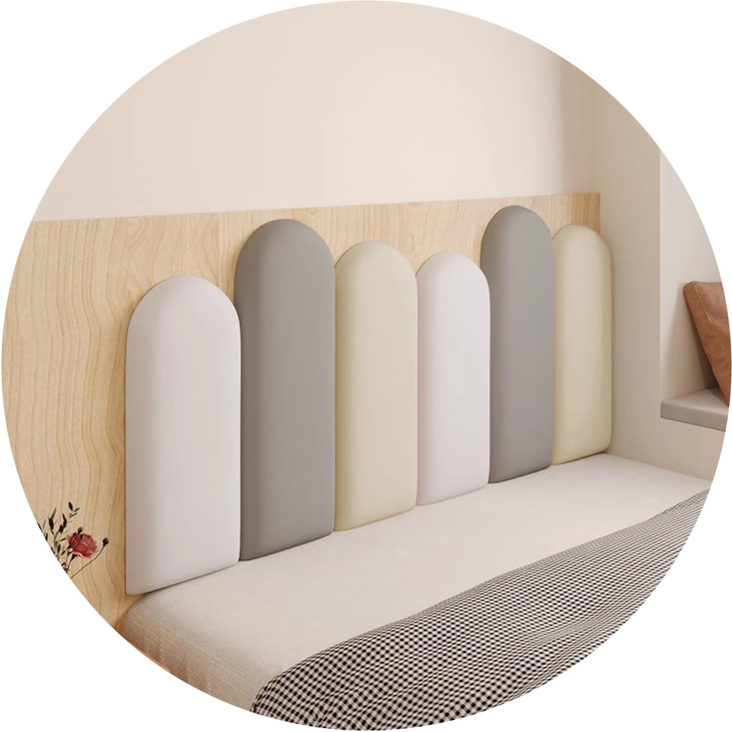 Paneles de pared acolchados para un dormitorio acogedor, protección decorativa autoadhesiva