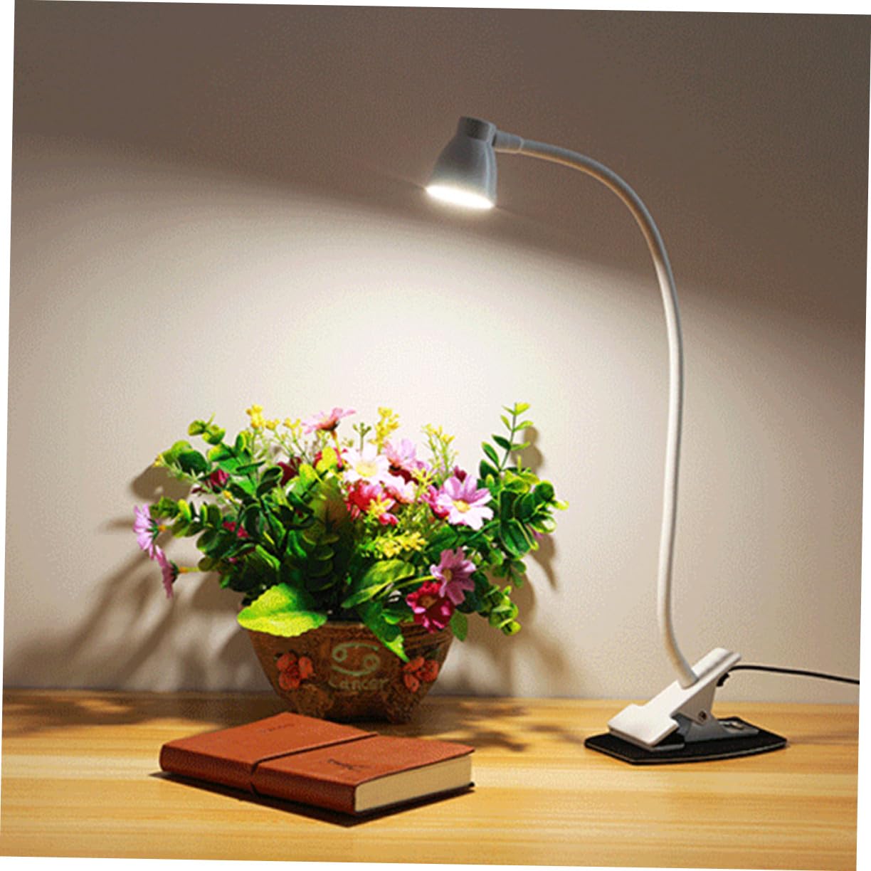 Lámpara LED de Mesa con Pinza Regulable y Cuello Flexible Luz Lectura con Temperatura Luz Escritorio Cuidado para Estudio y Portátil