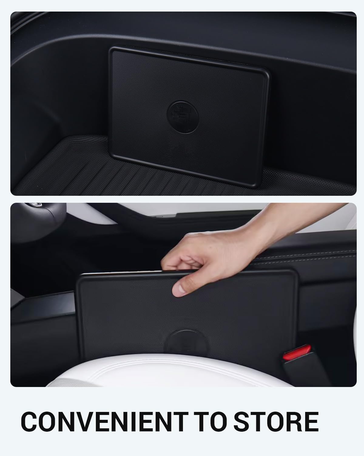 BASENOR Upgrade Tesla Model Y Model 3 Konsola środkowa Taca Antypoślizgowa Składana Samochodowa Biurko na Laptopa do Podróży Drogowych 2024 2025 Model 3 Highland 2025 2026 Model Y Odśwież Akcesoria