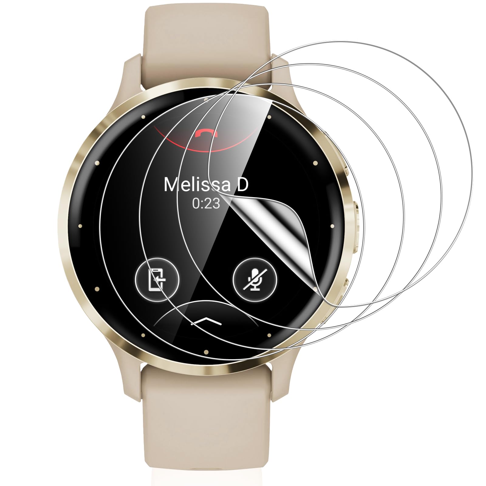 Vauki 4 Pezzi Pellicola Protettiva Compatibile con Garmin Venu 3s, Morbido Trasparente HD TPU Proteggi Schermo Ultra Sottile Senza Bolle, Anti-Scratch, Touch Sensibile