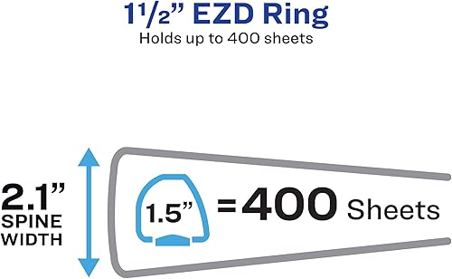 Miniatura 2 de Avery Durable View -Carpeta de 3 anillos EZD de 1-12 pulgadas 1 carpeta blanca 09401