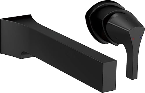 DELTA FAUCET T574LF-BLWL - Grifo de baño de una sola manija para montaje en pared, color negro mate