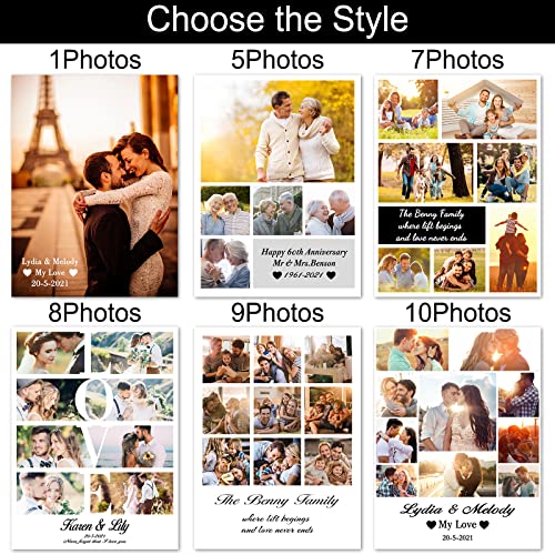Yannanke Personalized Photo Collage Print Frames,Custom Wooden Collage Picture Frames For Wall Decoration,Customized Picture Gifts For Valentine's Day, Mother & Father's Day,Wedding, Birthday #TOP1