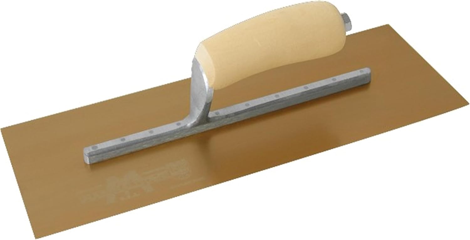 MARSHALLTOWN DuraFlex Finishing Trowels, Wood Handle, 127mm Width, 356mm Length, 295mm Mounting, Made in the USA, 4682DFL
