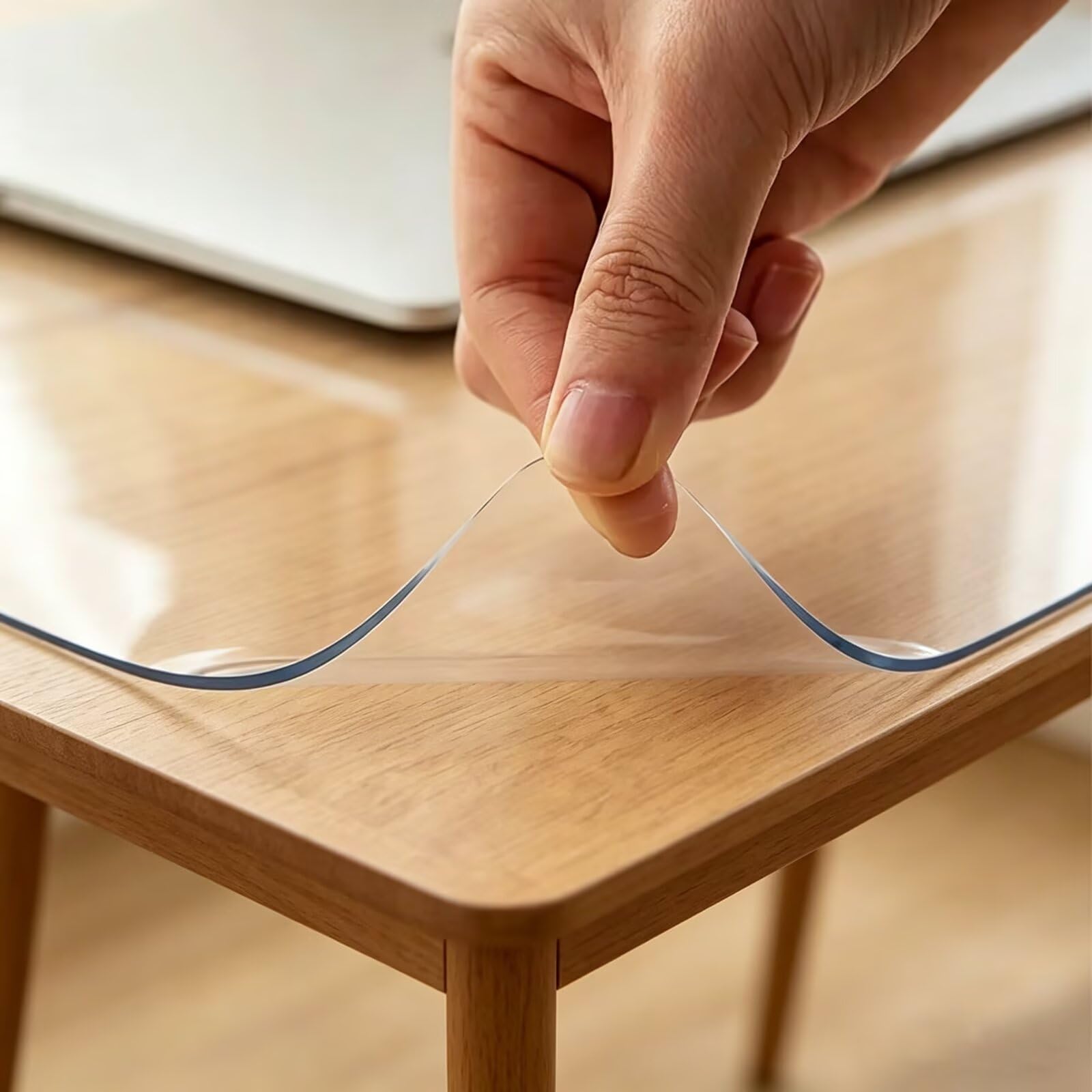 Nappe transparente résistante à la chaleur pour tables en bois et verre