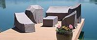 Vista 6 de Modern Leisure Garrison Funda para silla de patio, impermeable, 27" de largo x 34" de ancho x 31" de alto, granito