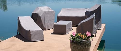 Miniatura 6 de MODERN LEISURE 3004 Garrison - Funda impermeable para silla de patio (27 pulgadas de ancho x 34 pulgadas de profundidad x 31 pulgadas de alto), gris
