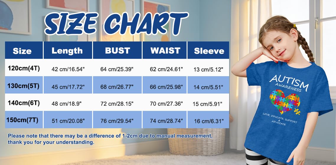 QAUN Autism Awareness Shirt Kids Autistic Tshirt for Toddler Boys Girls Autism Acceptance Tops — view 6