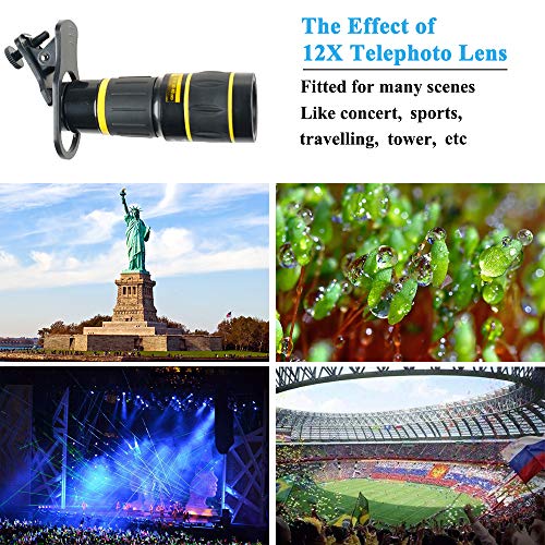 Cell Phone Camera Lens Kit, Sevenka 18X Telephoto Lens With Remote Shutter, Tripod, Fisheye, Macro And Wide Angle Lens For Iphone 11 Pro Max X Xs Max Xr/8/7/6/6S Samsung Android Smartphone #TOP1