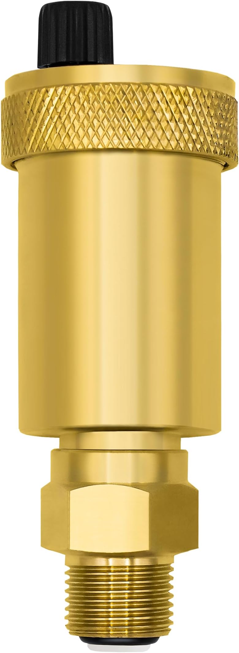 VARIOSAN Automatic quick bleeder 12111, 1/2 inch, bare brass, narrow design, with mounting valve
