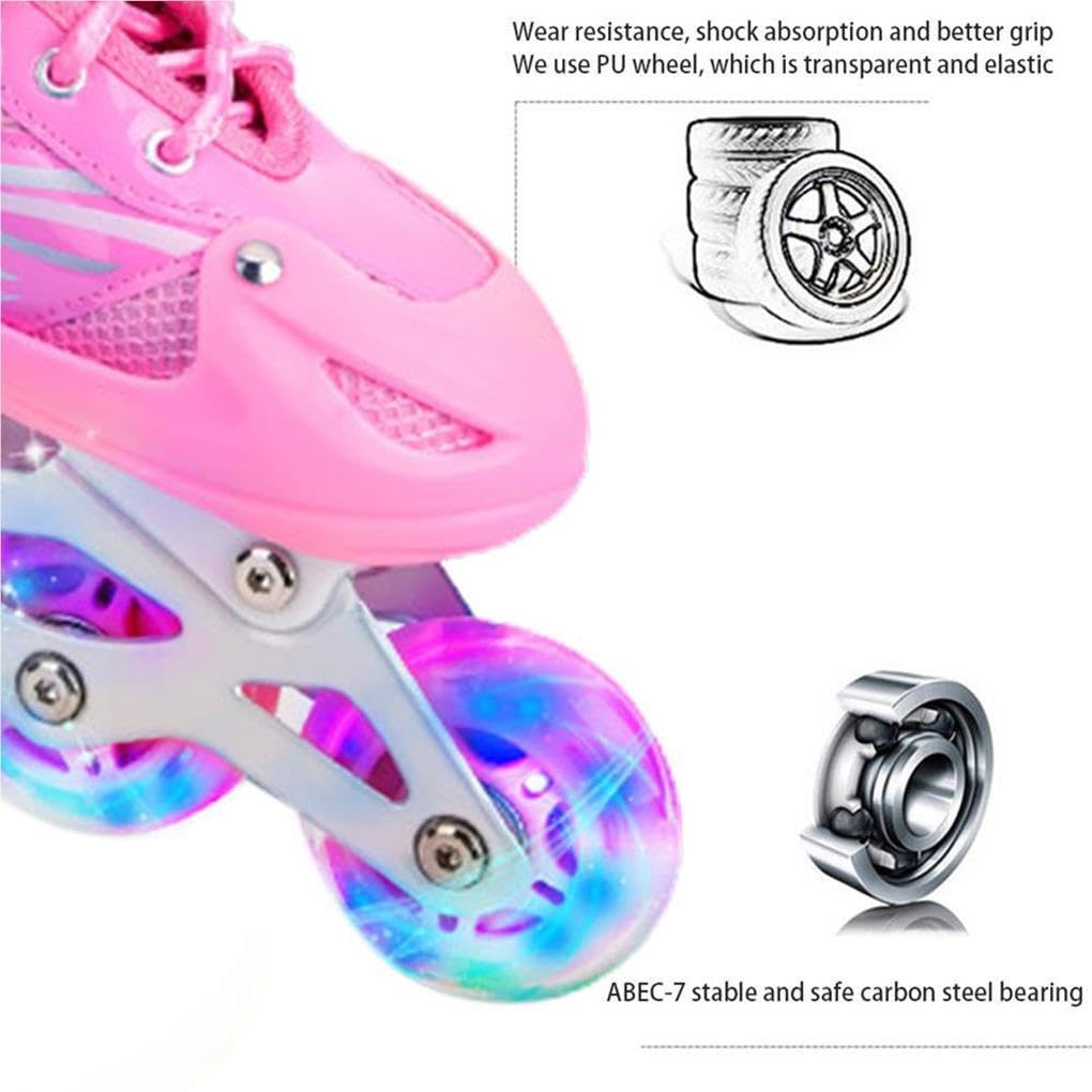 1 Paio 2 in 1 Pattini Scarpe Roller Unisex Bambini Bambini Parco Cortile Parco Giochi Attrezzatura per Pratica di Pattinaggio per Ragazzi, Blu m