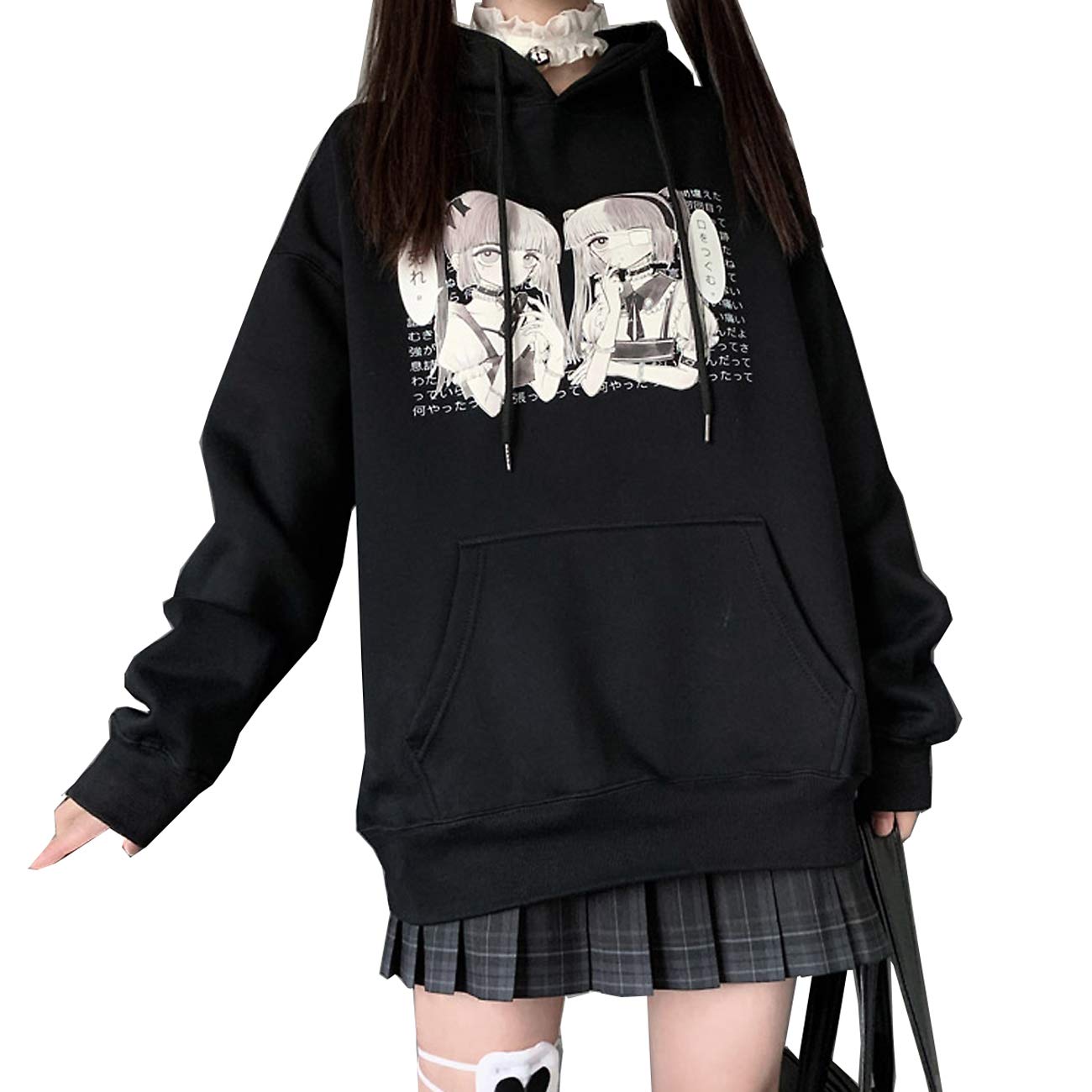 Starry Collector Japanese Style Harajuku Pastel Goth Soft Thicken Cotton Kawaii Bloody Bear Hoodie