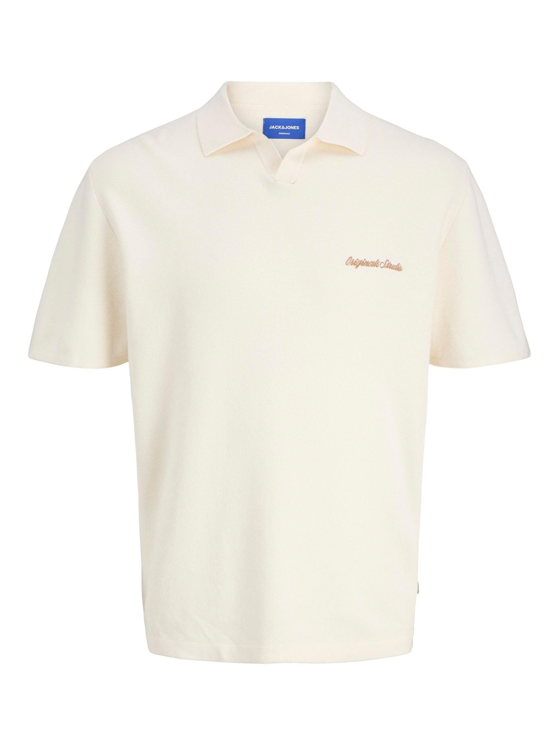 JACK & JONES Jornorrebro Light Knit Ss Polo Sn, Sea Salt, XL