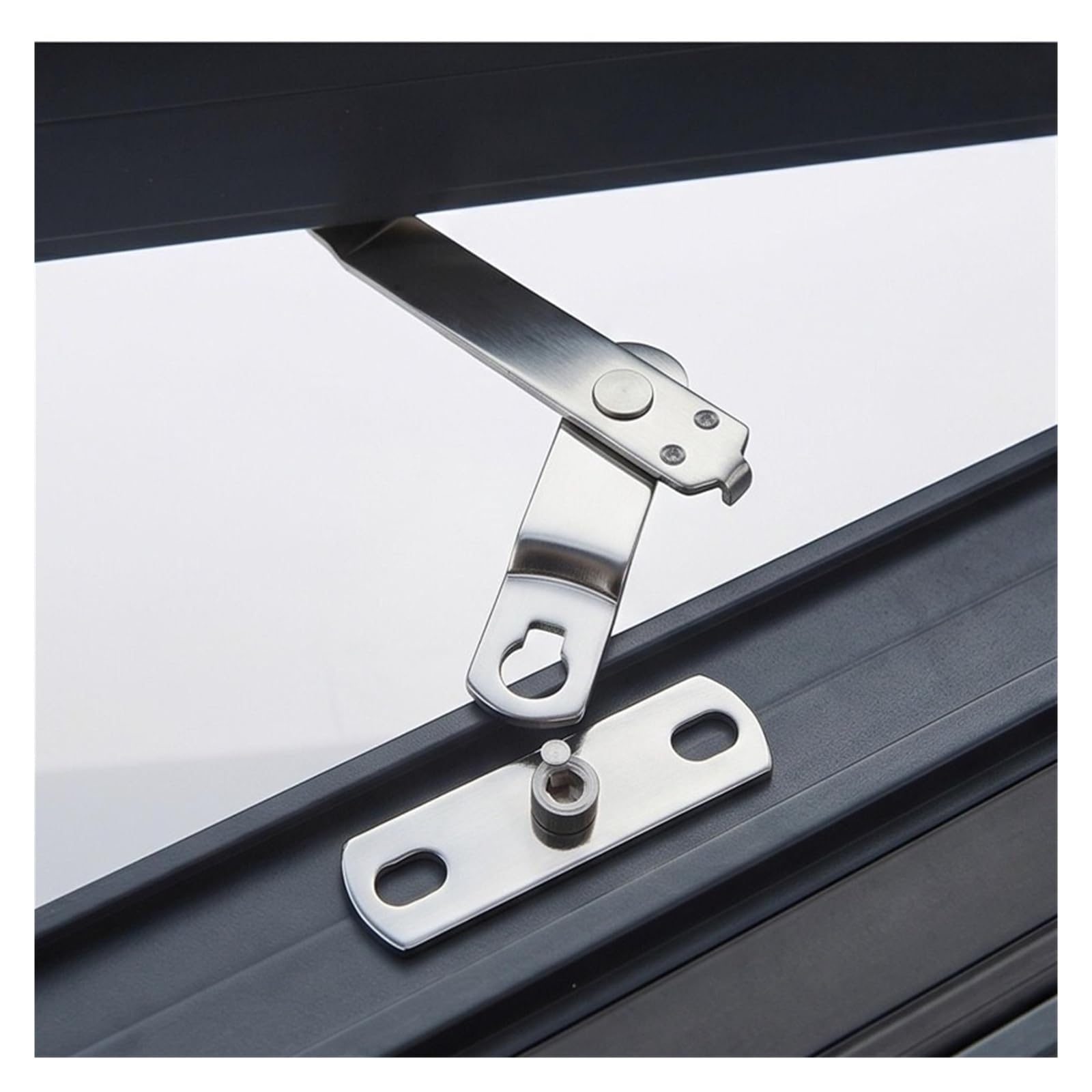 Soporte De Ventana, Limitador Ajustable, Acero Inoxidable, Cerradura