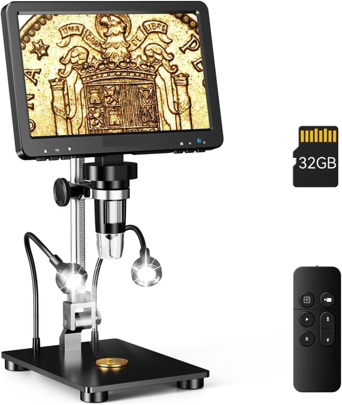 デジタル顕微鏡 7 インチ IPS スクリーン顕微鏡 1200X 全体コインビュー 16MP プロフェッショナルはんだ付け Scop -  WWW.OWR.COM.PY