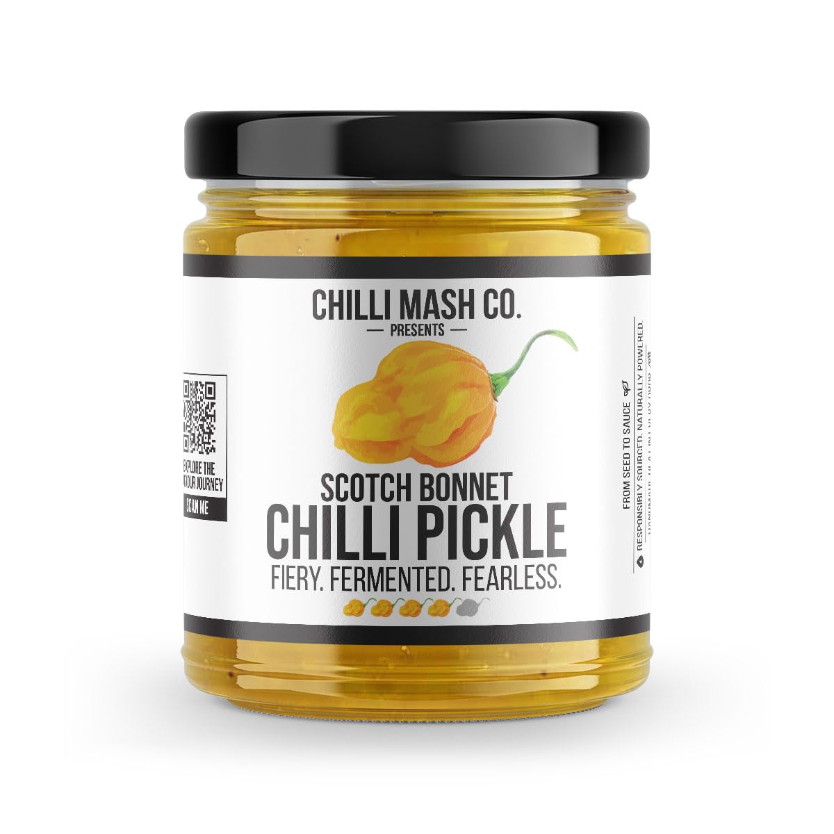 Scotch Bonnet Chilli Pickle 190g - Chilli Mash Co - Hot Traditional Chilli Pickle with Scotch Bonnet Chillies, Rapeseed Oil and Asian Spices