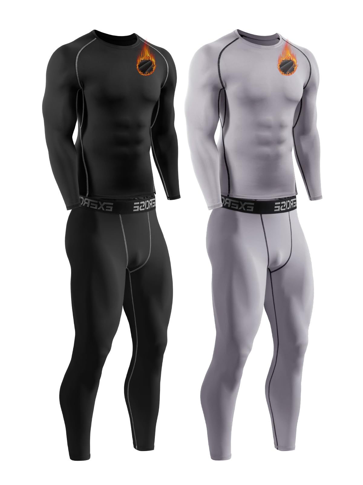 2 Packs Compression Set Men Thermal Underwear for Men Long Johns for Mens Thermals Top and Bottom Set-picture-24