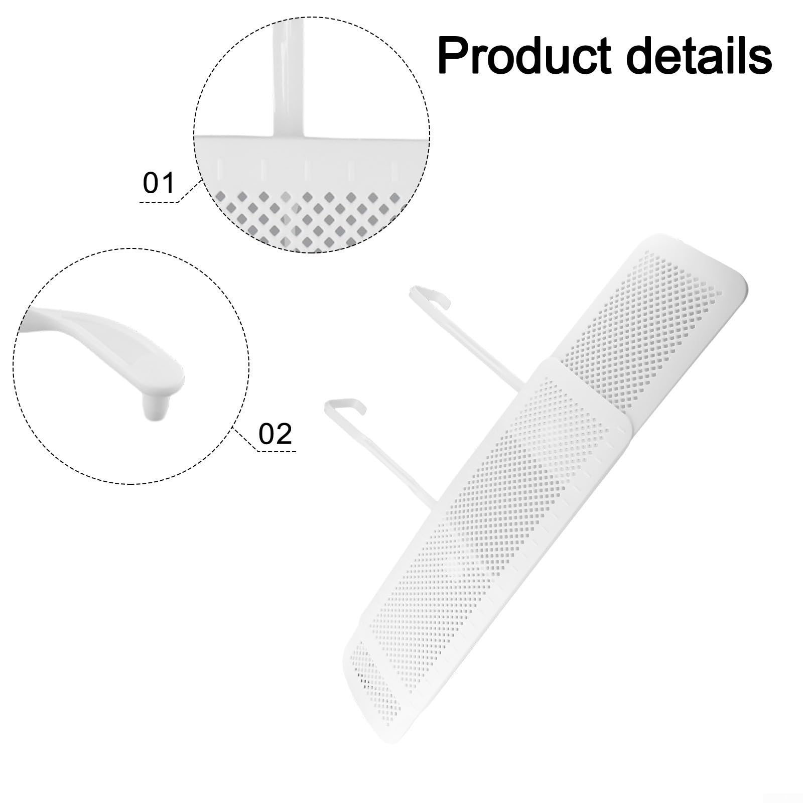 Deflettore per condizionatore d'aria, deflettore retrattile da parete, guida anti soffiaggio diretto per raffreddamento domestico, regolabile 56-90 cm, bianco (filtro in cotone)