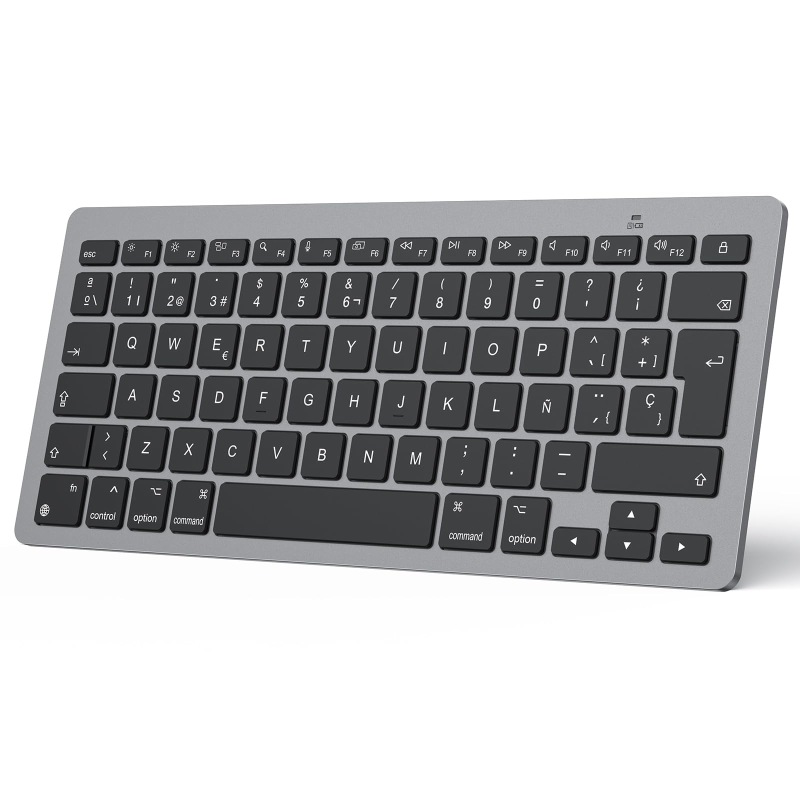OMOTON Teclado Bluetooth para Mac Teclado inalámbrico para Apple MacBook Pro 13 14 16/ Air/Mini, iMac, iMac Pro, Mini, QWERTY Español Layout, 2*AAA Battery, Diseño específico para Mac, Gris