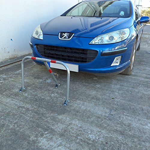 SNS SAFETY LTD Parkplatzsperre Klappbar, aus verzinktem Stahlrohr 32 mm, mit 3 Beinen, Vorhängeschloss mit 3 Schlüsseln, 71cm x 50cm (1 Stück)