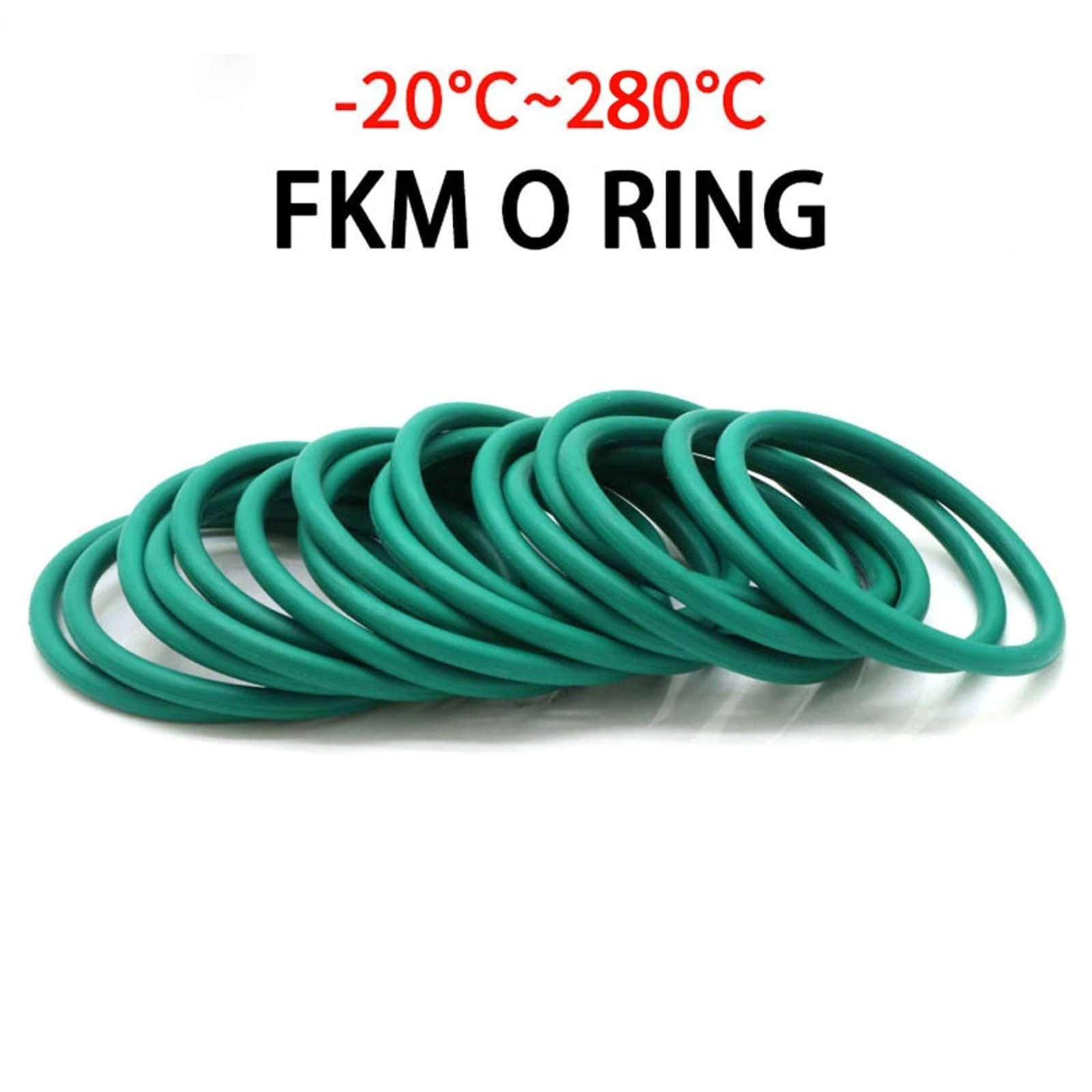 10 piezas verde FKM caucho de flúor junta tórica CS 5 mm OD 17-100 mm aceite de aislamiento resistencia a altas temperaturas junta de sellado anillos espesor de la arandela 5 mm (Tamaño : OD 80mm ID
