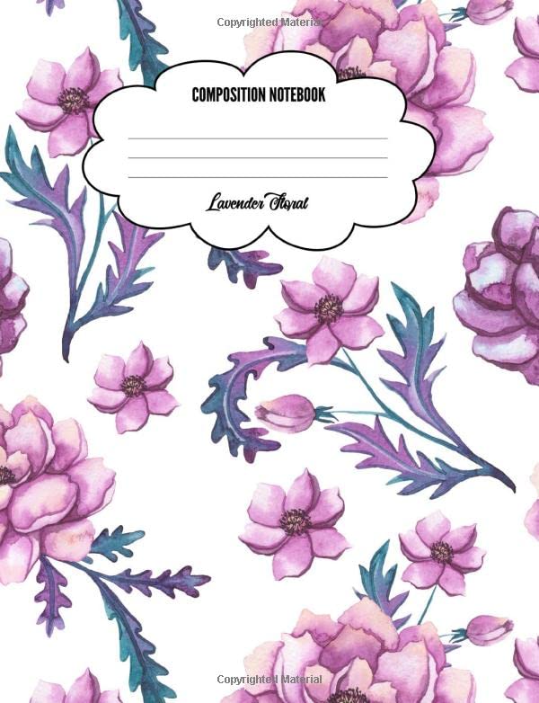 Lavender Floral: College Ruled -150 pages