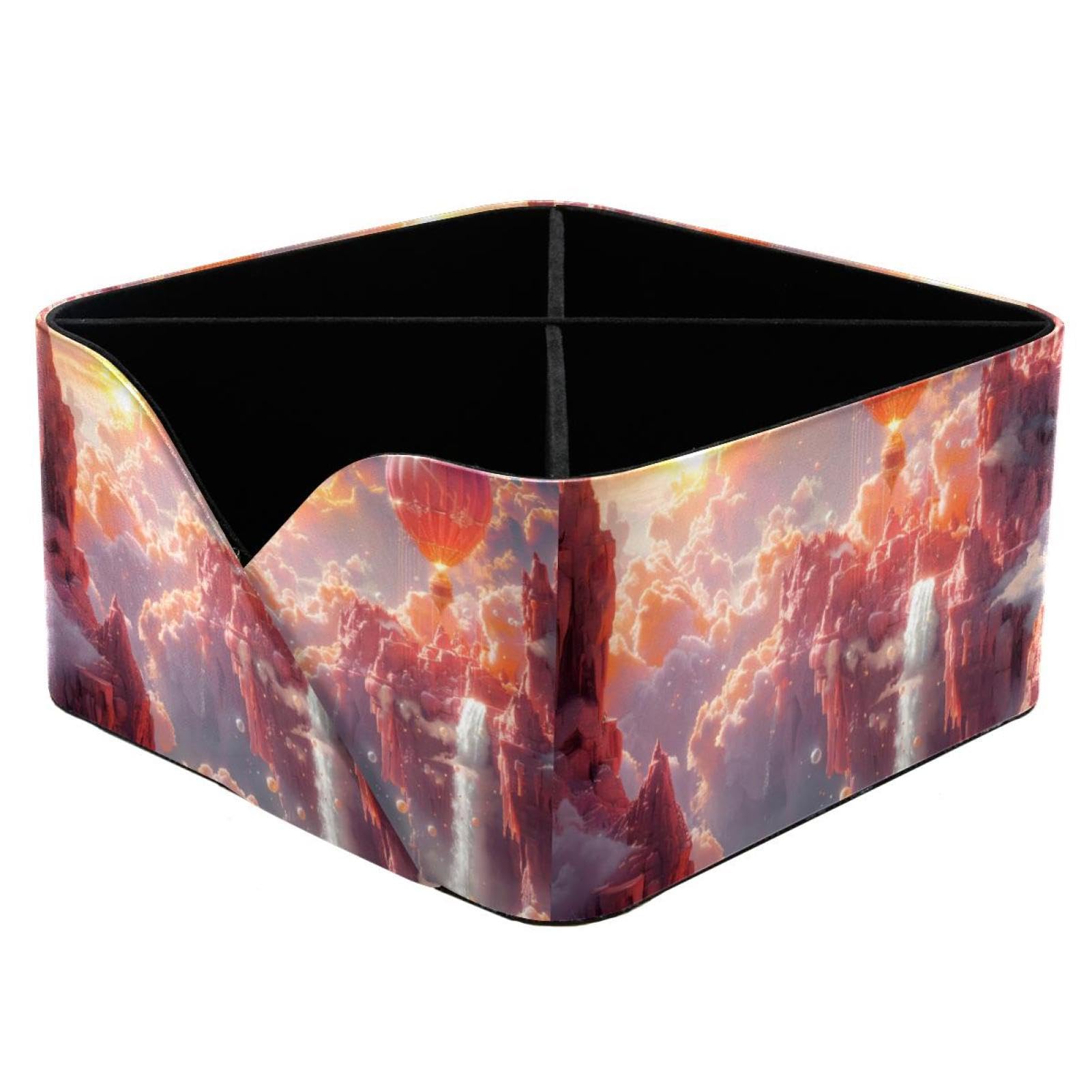 Porte-stylos rectangulaire montgolfière orange organiseur bureau