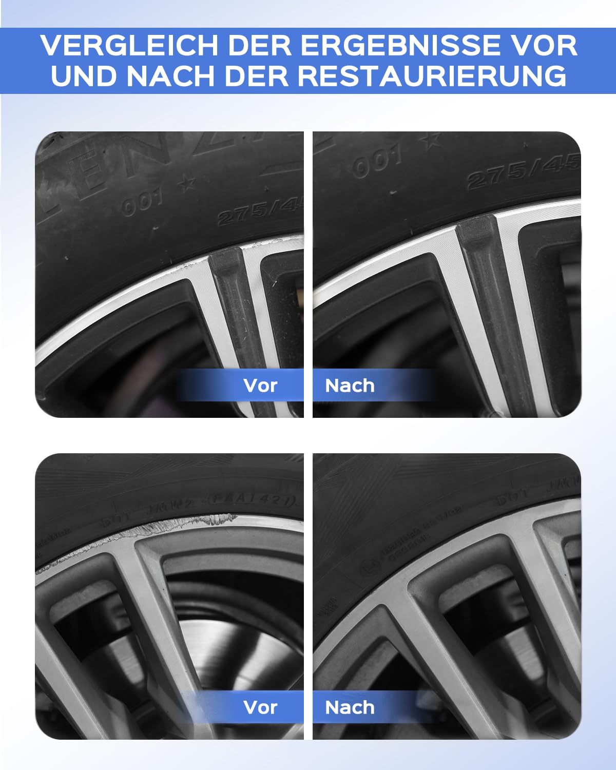 Pintura para retoques de llantas de plata refleja, compatible con llantas de BMW, reparación de daños en bordillos con pintura a juego de colores