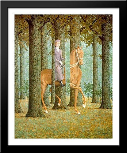 The blank signature 28x34 Large Black Wood Framed Print Art by Rene Magritte