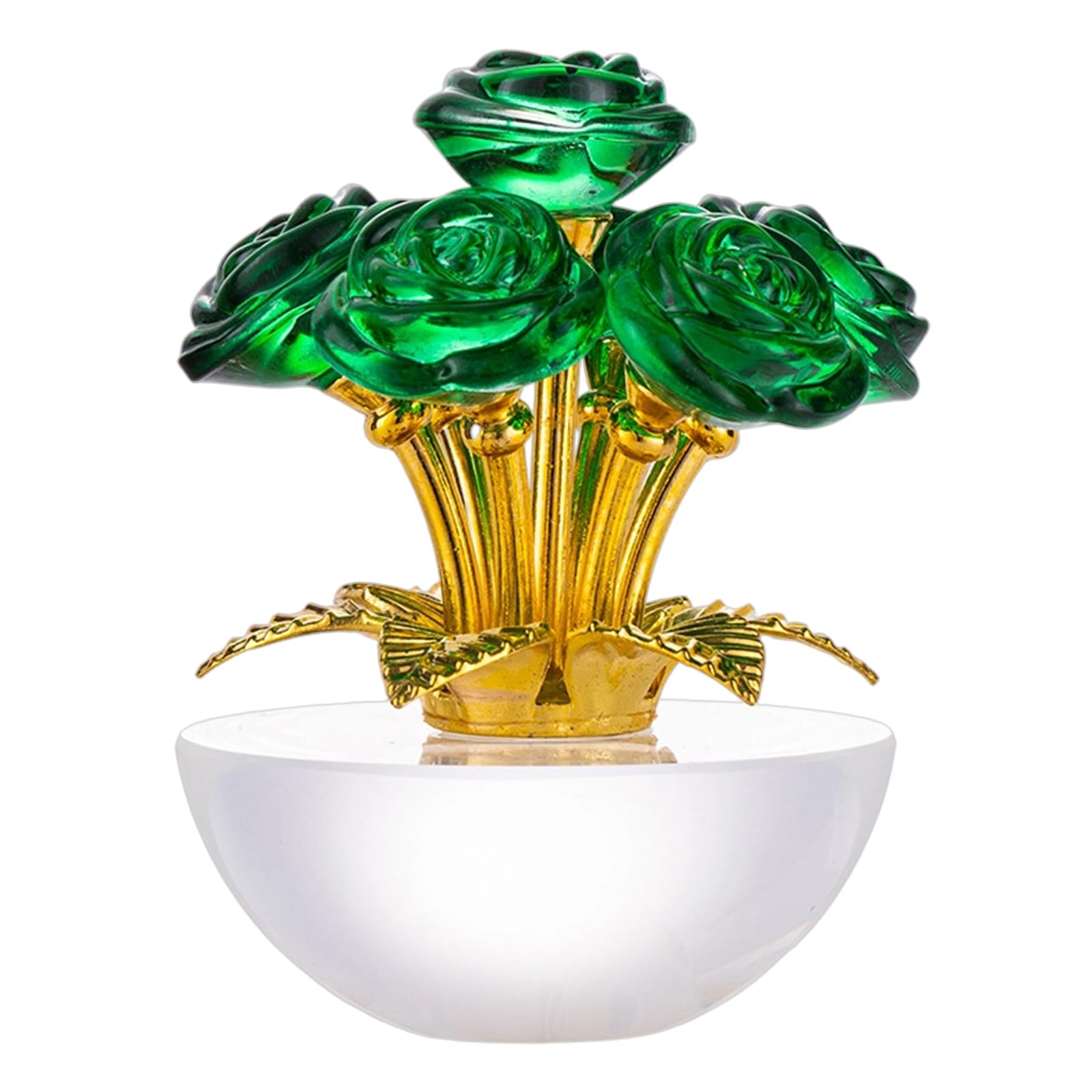 Ljhnba Green Unique 3D Glass Rose Figurine Everlasting Decoration Flower Design As A Decorative Decorative Accent For Modern Interior Artificial Rose Decoration