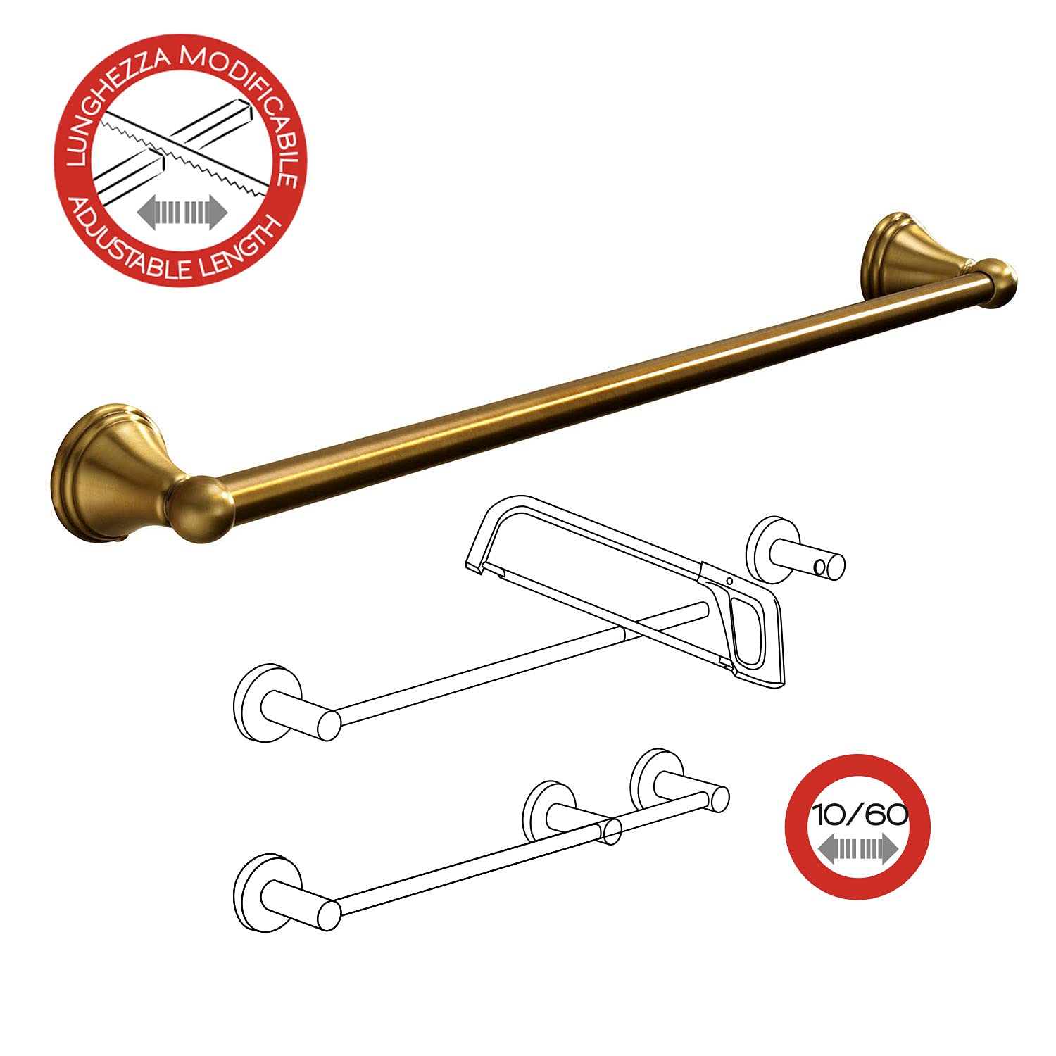 Gedy - PORTE SERVIETTE CM 60 BRONZE ROMANCE - Gedy - G-75214460200