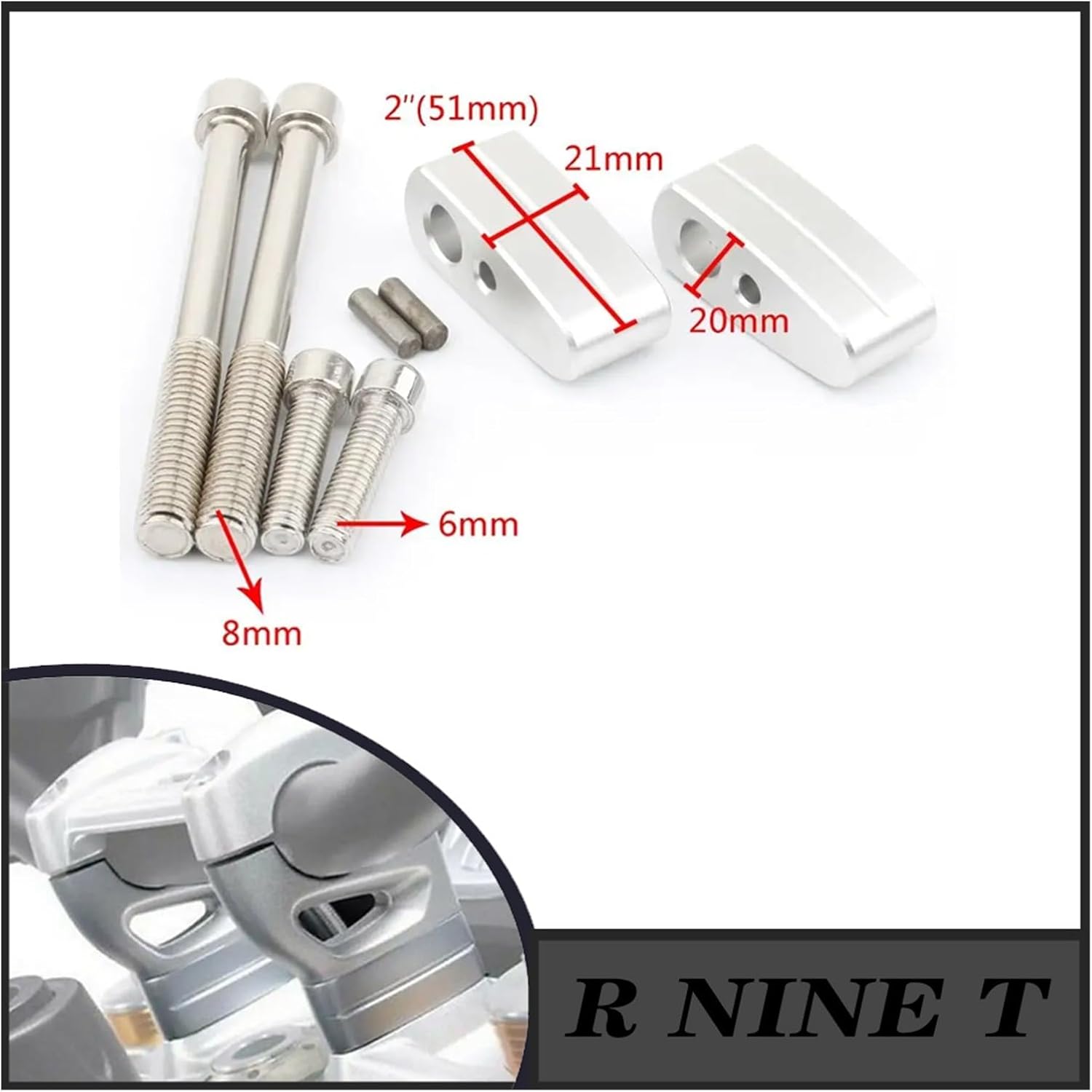 B&amp;M&amp;W R ナイン T用 スクランブラーレーサーピュア 2017-2020 都会的な G/S用 バイクハンドルバ