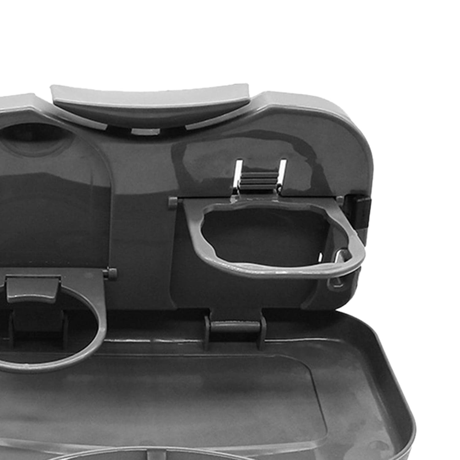 Portable Folding Vehicle Car Tray Cup Bottle Holder Dining Organizer Grey