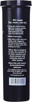 Hagerty Flatware Silver Dip - Silverware Cleaner with Basket for Silver Forks, Knives, Spoons, and Plates, Removes Tarnish Effortlessly - Black, 16.9 Fl Oz Container
