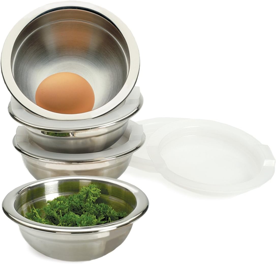 8 Piece Stainless Steel Prep Bowls Set with Lids, Model Number: (PREP-8)