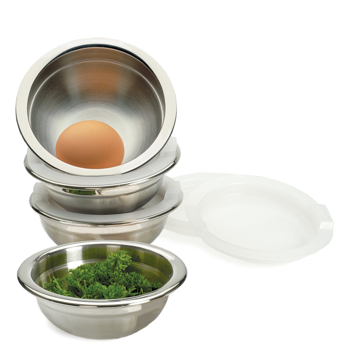 Amazon | (1, Silver) - 8 Piece Stainless Steel Prep Bowls Set with