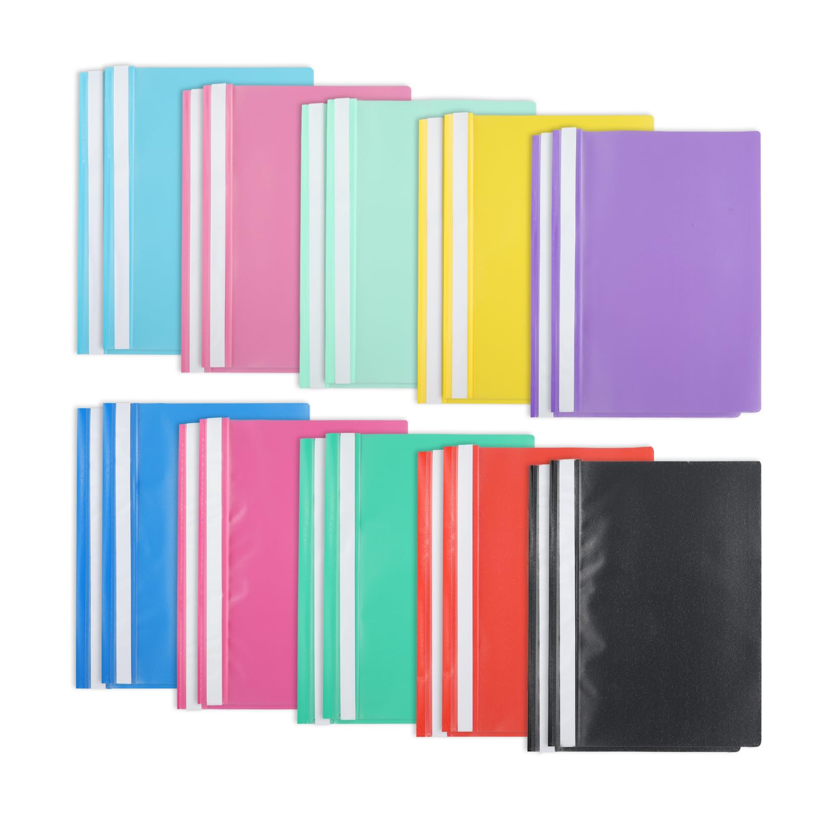 20PCS A4 Project Folder Plastic Display Folders Presentation Folders for Office School Paperwork A4 Report Document File Organiser Holder