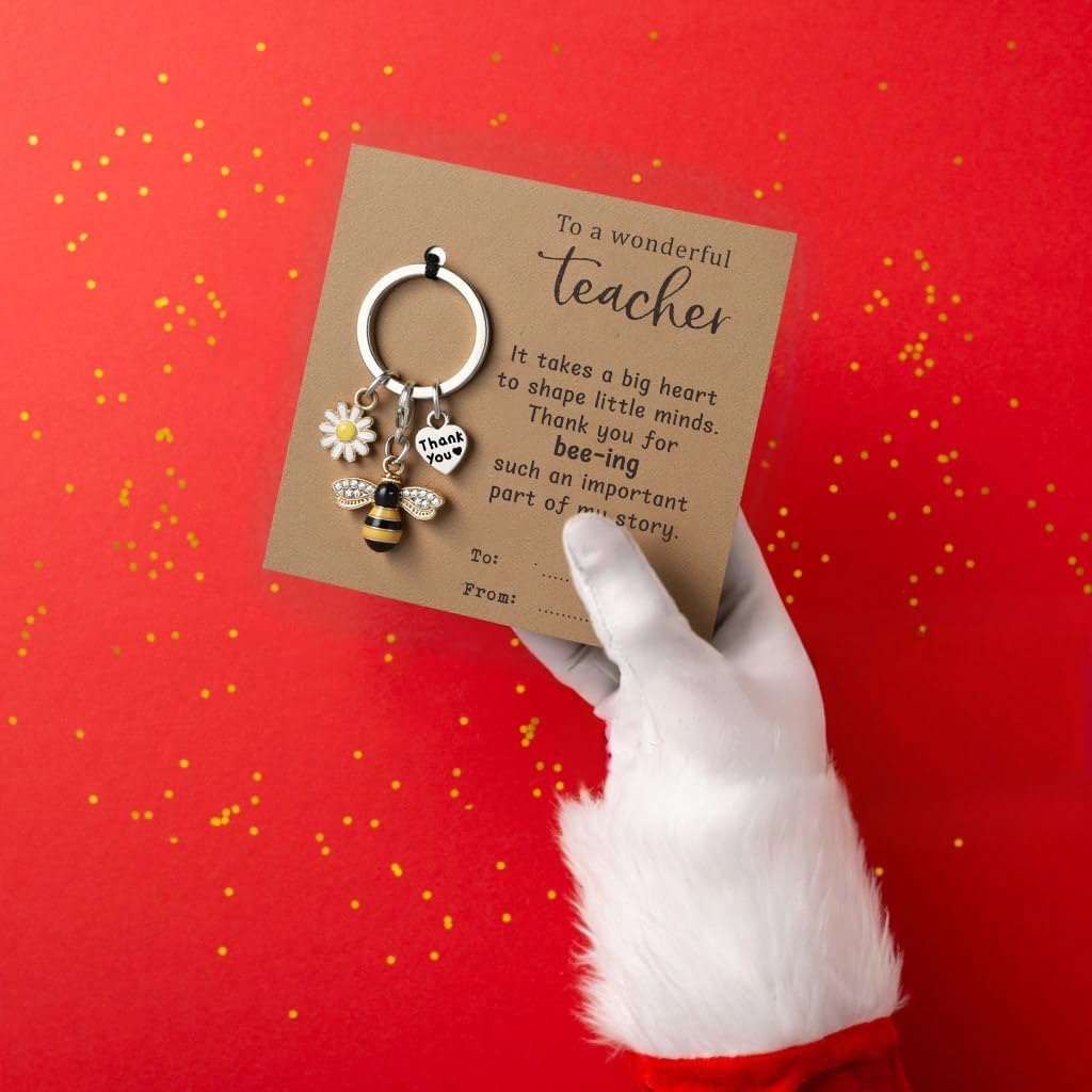 Teacher Appreciation Keychains Gifts for Women, Bee Keychain in Teachers Gifts Thank You Gift for Best Teacher
