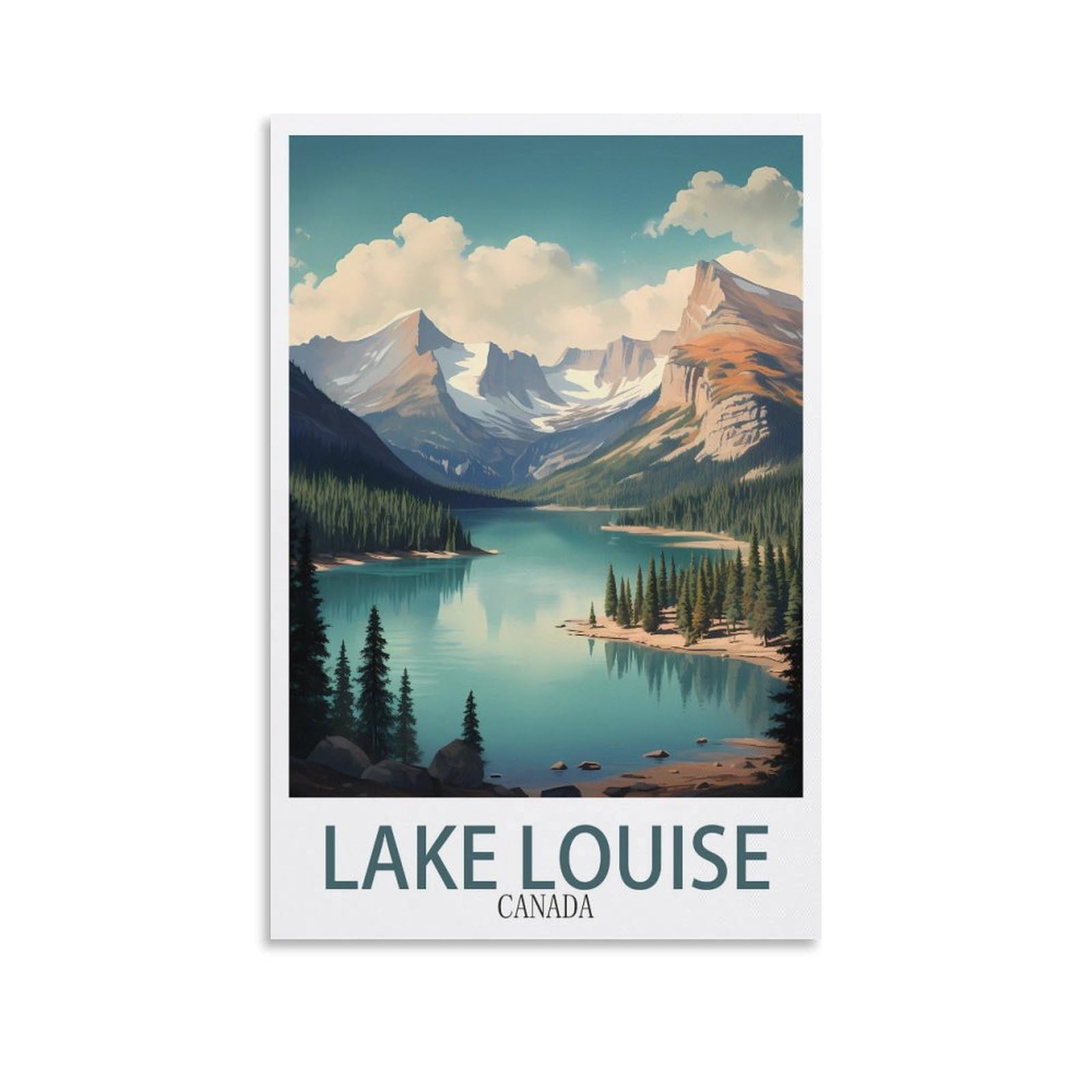 ZBBGGOZ Lake Louise Canada Vintage Travel Poster 08x12inch(20x30cm) Canvas Wall Posters And Art Picture Print Modern Family Bedroom Decor