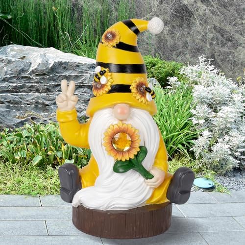 11.8'' Garden Gnome Outdoor Funny Solar Gnomes Figurine