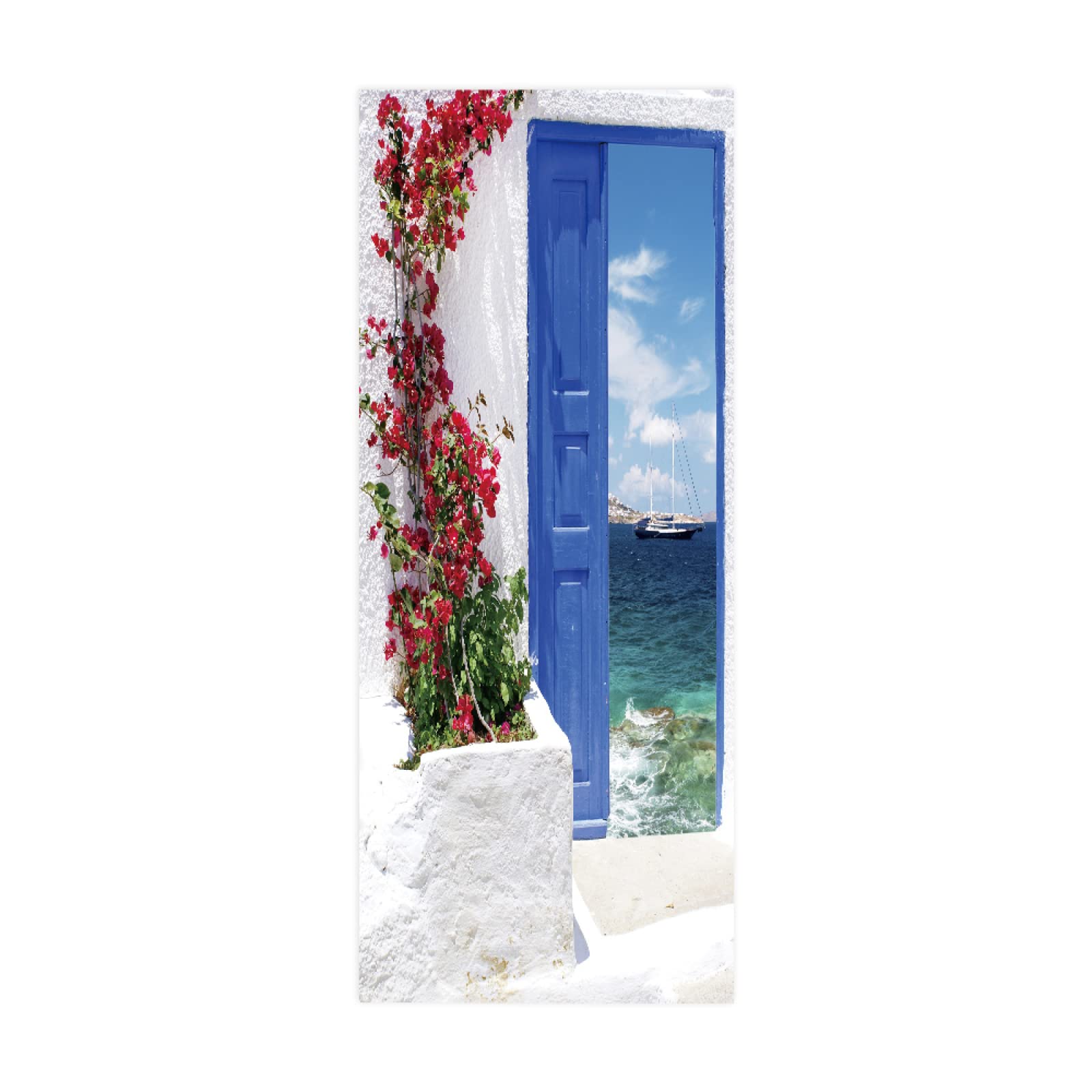 3D Door Stickers Flower Gate Mural Art Sticker Wallpaper Self-Adhesive Decals Removable Vinyl W85 x H205cm