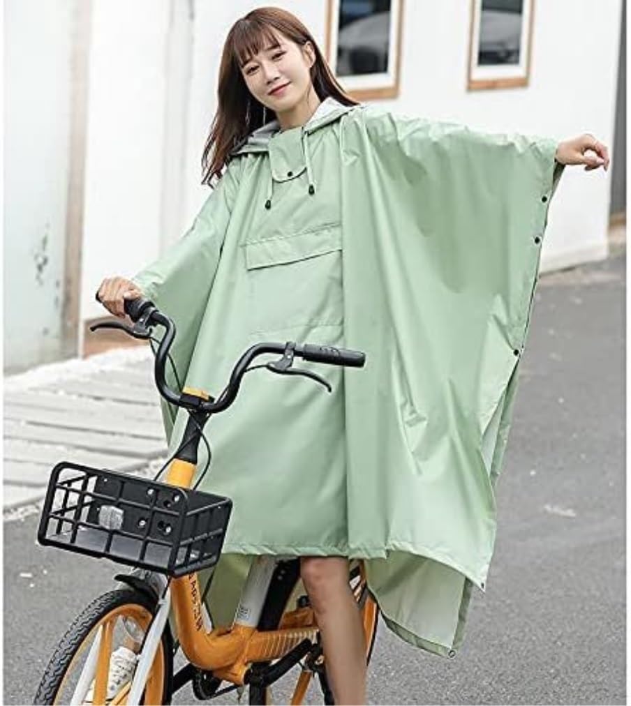 IRYZE Regenponcho Regenjacke Regenmantel Für Männer Und Frauen, Singles, Erhöht Dicker, Fahrrad, Lang, Ganzkörper Regenmantel Regencape (Color : Grün, Size : One size)