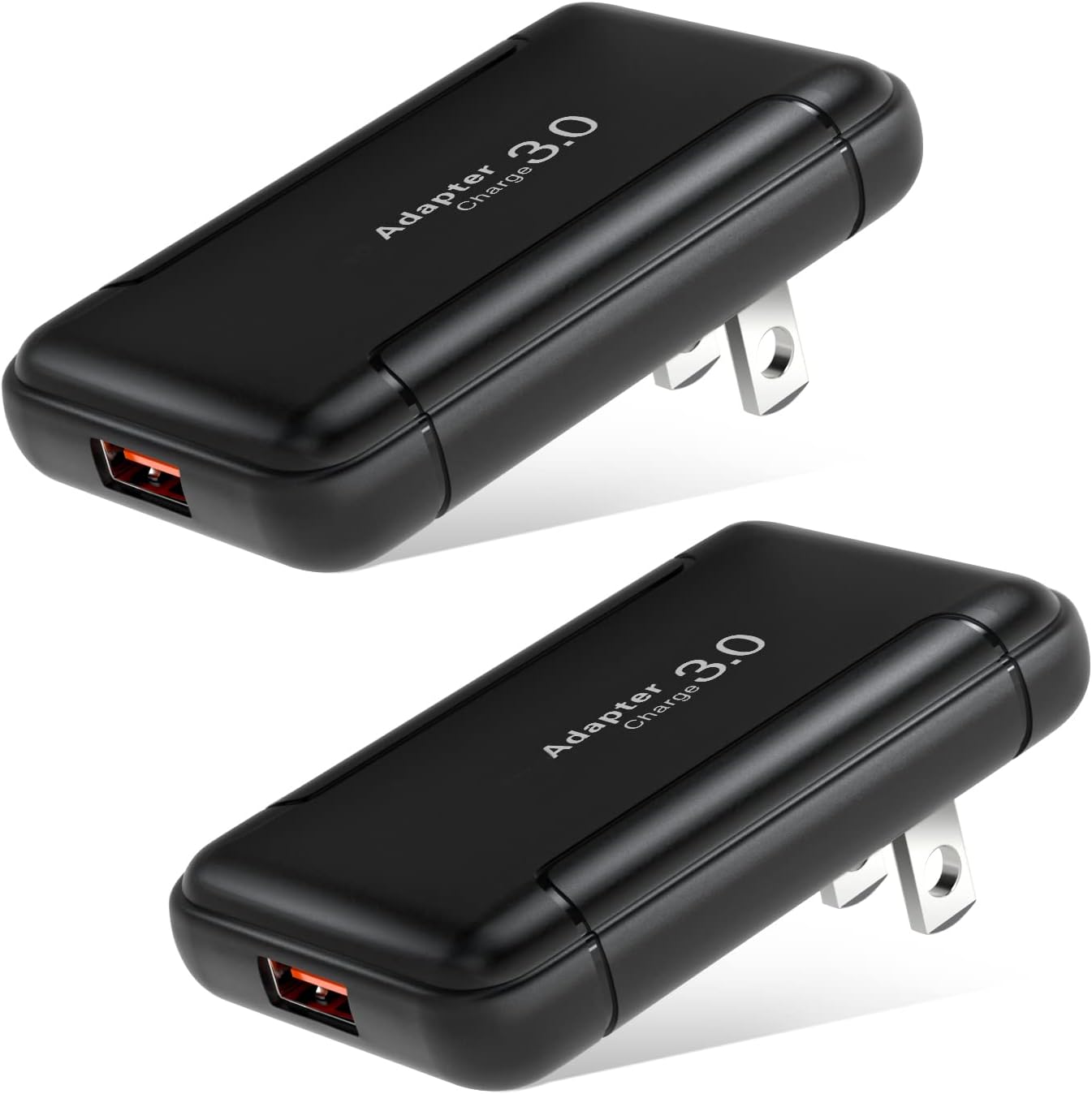USB Wall Charger, Costyle 2 Pack 18W GaN Tech Slim Fast Charge 3.0 Port Fast Charging Block with Foldable Plug Compatible for Samsung Galaxy S10 S9 S8 Note 9, iPhone 11 Xs XR X, Tablet (Black)
