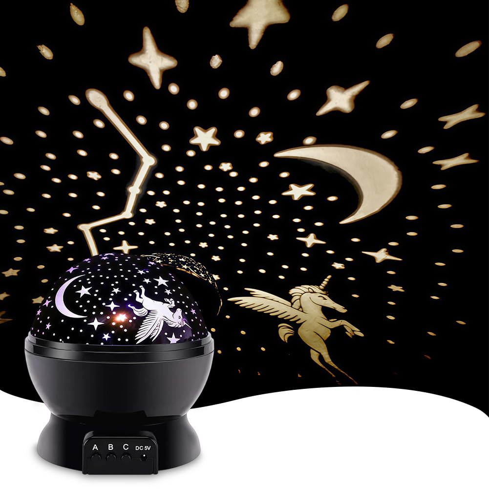 Star Unicorn Projector, 2 in 1 Unicorn & Star Night Light Projector for Kid, Dimmable+Remote Stars Projectors, 360° Rotate Baby Night Light Kids Night Lights Projectors, Baby Gifts Newborn Toy