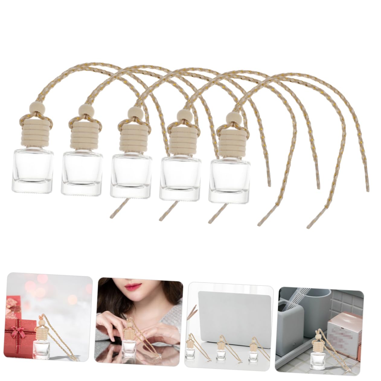 5 Sätze Auto Duft Diffusor Flasche Nachfüllbare Parfümflasche Für Auto Hängend Aromatherapie Ätherische Öle Für Stressfreies Fahren Und Angenehmen Duft Im Innenraum 5 Stück * 5