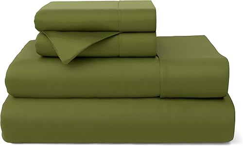 Vista 11 de Cosy House Collection Juego de sábanas de 3 piezas de 100% rayón derivado de bambú, fresco, transpirable, sedoso y suave con bolsillo profundo Crema
