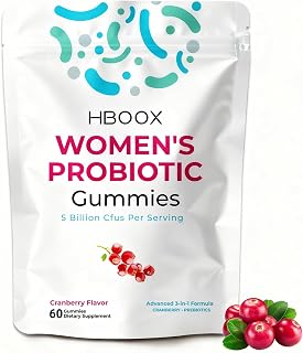 Women's Probiotic Gummies, Cranberry Flavor, 60 Count, with 5 Billion CFUs, Feminine Balance Support for pH, Yeast & Flora Health