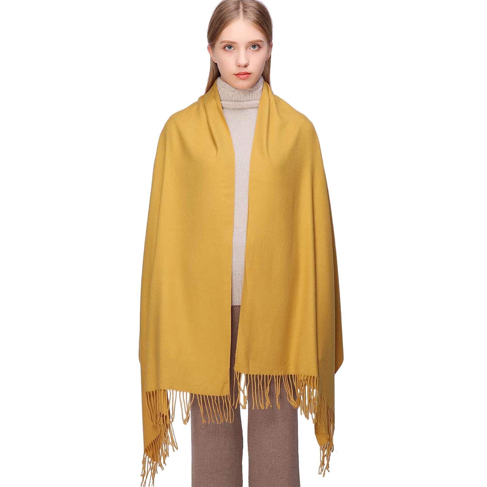 RIIQIICHY Sciarpa Scialle Donna Stola Invernale Pashmina Elegante Cerimonia Con Frange