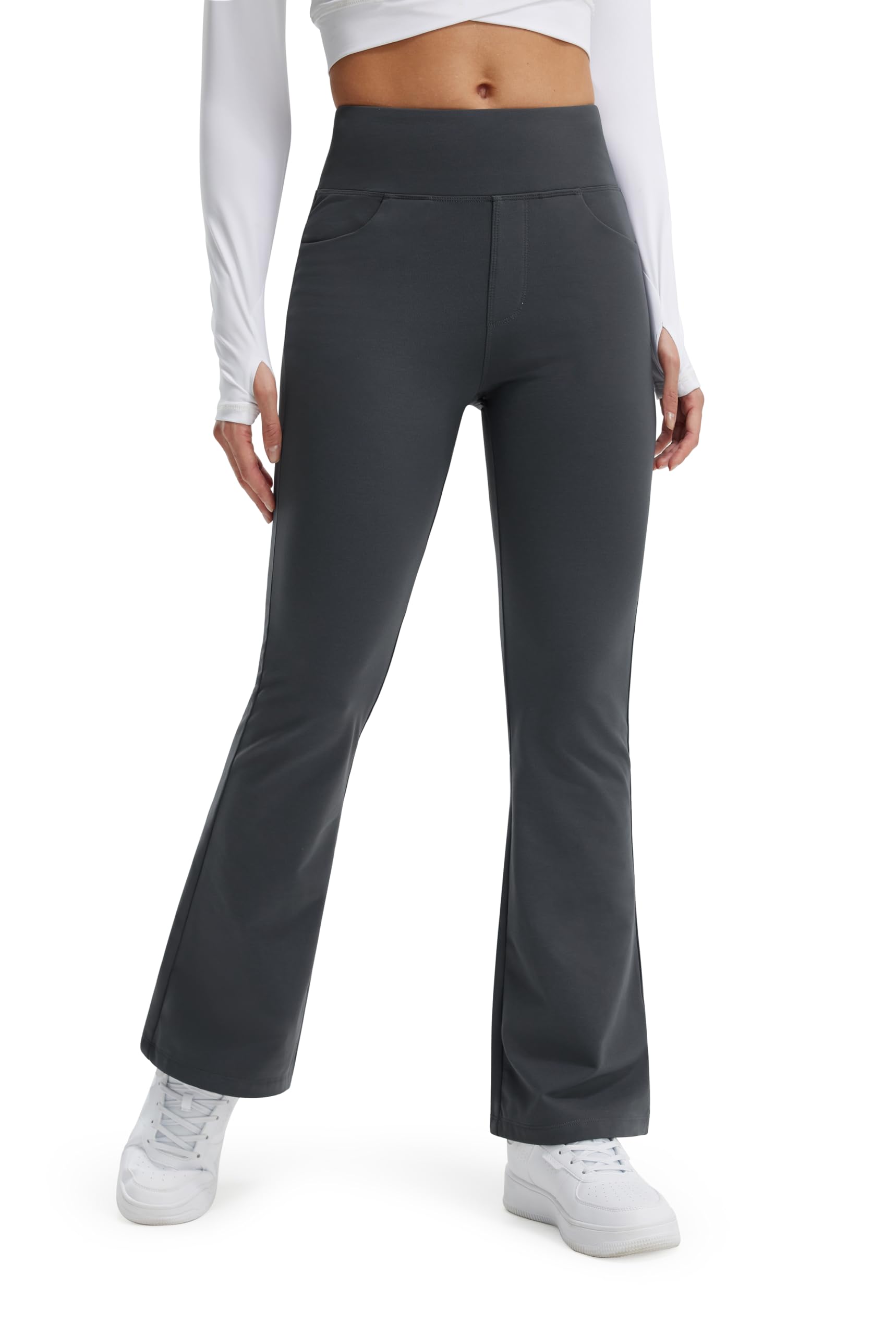 Libin - Legging termici da donna, a zampa d’elefante, pantaloni termici, impermeabili, invernali, adatti per lo yoga, con tasche