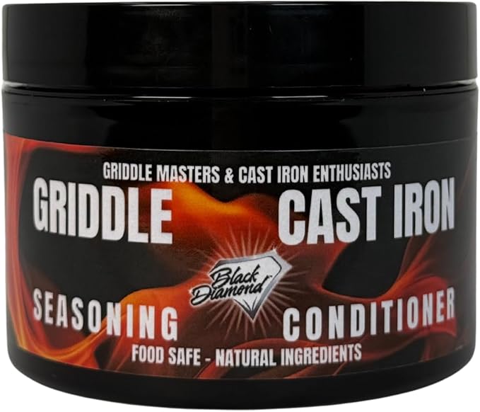 Black Diamond Stoneworks Griddle Seasoning & Cast Iron Conditioner (8 oz) – Premium Oil & Wax Blend for Skillets, Griddles, Dutch Ovens & Flat Top Grills – Non-Stick Protection & Rust Prevention